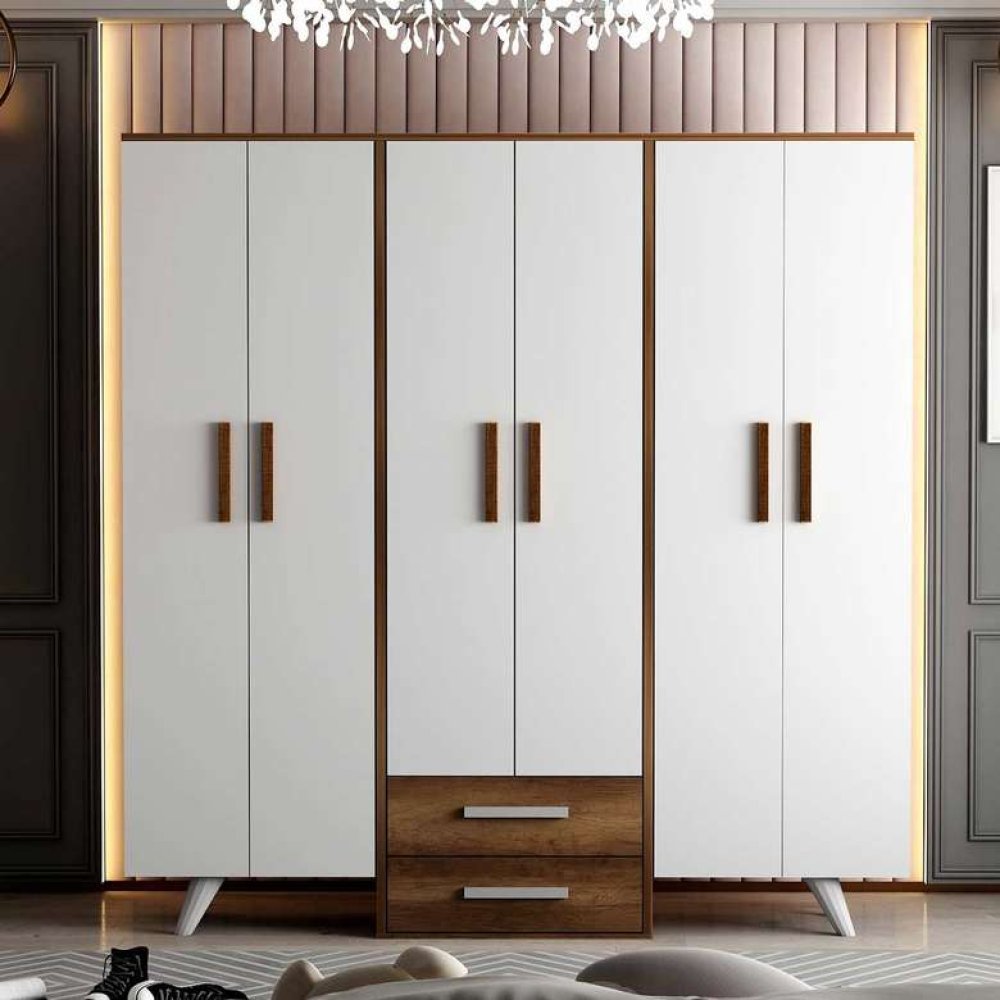 Tiamob Ledesma 6 Kapaklı 2 Çekmeceli Gardırop