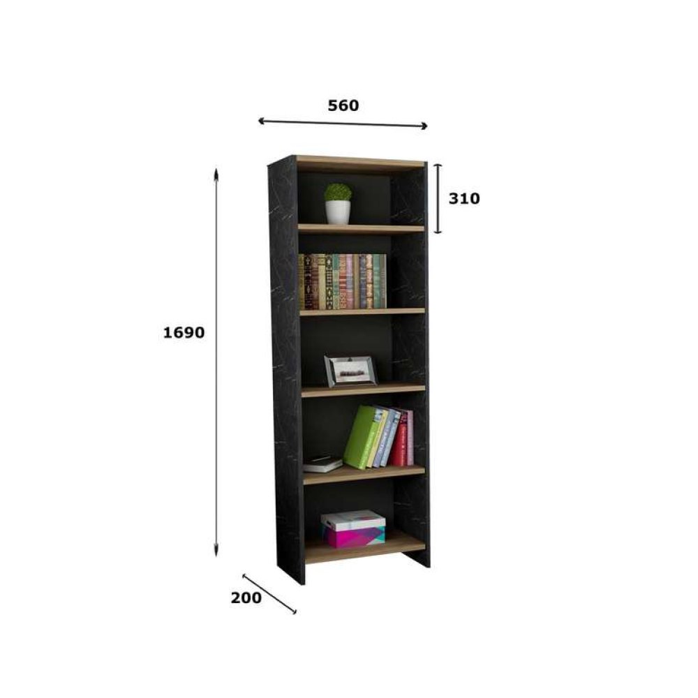 Tiamob 5 Raflı Kitaplık - Ceviz