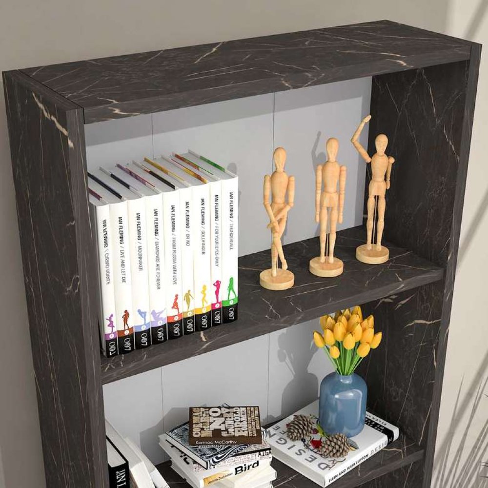 Tiamob 5 Raflı Kitaplık - Siyah Mermer