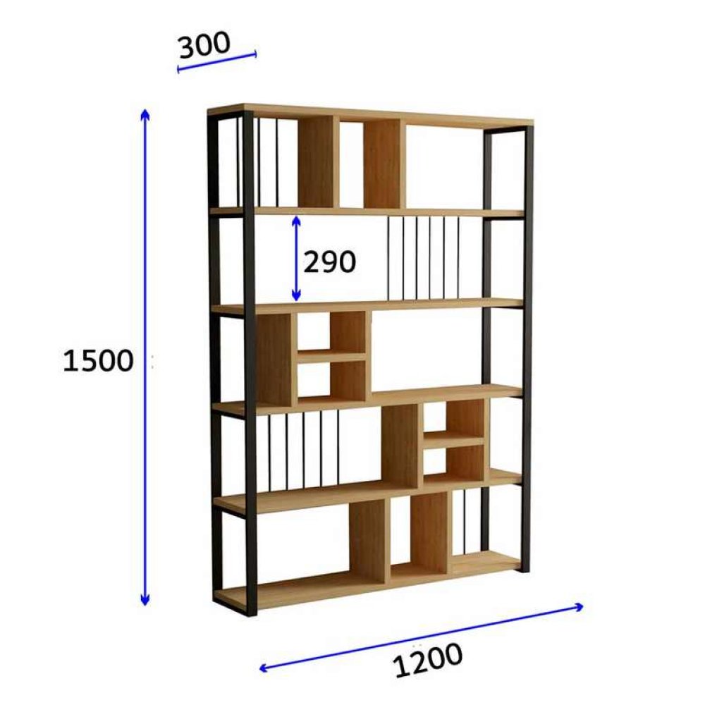 Tiamob Leyton Dekoratif Metalli Kitaplık