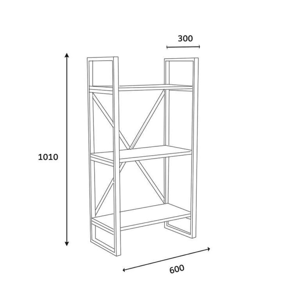 Tiamob Tuana 3 Raflı Metal Kitaplık
