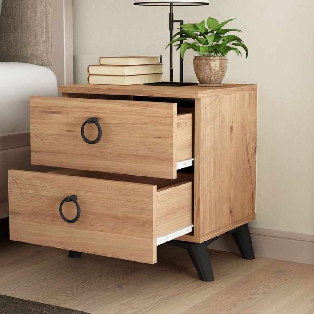 Tiamob 2 Çekmeceli Komodin Atlantik Çam