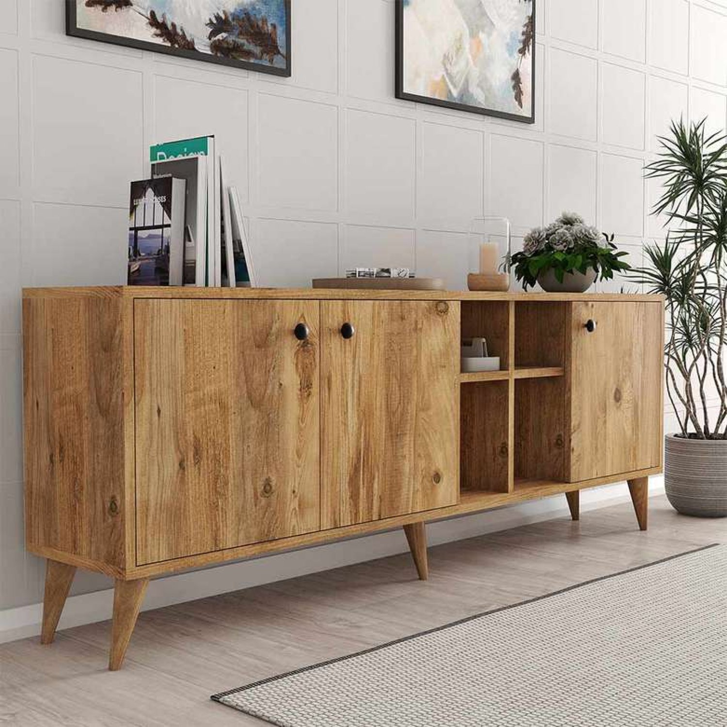 Tiamob Misti Kapaklı Raflı Konsol