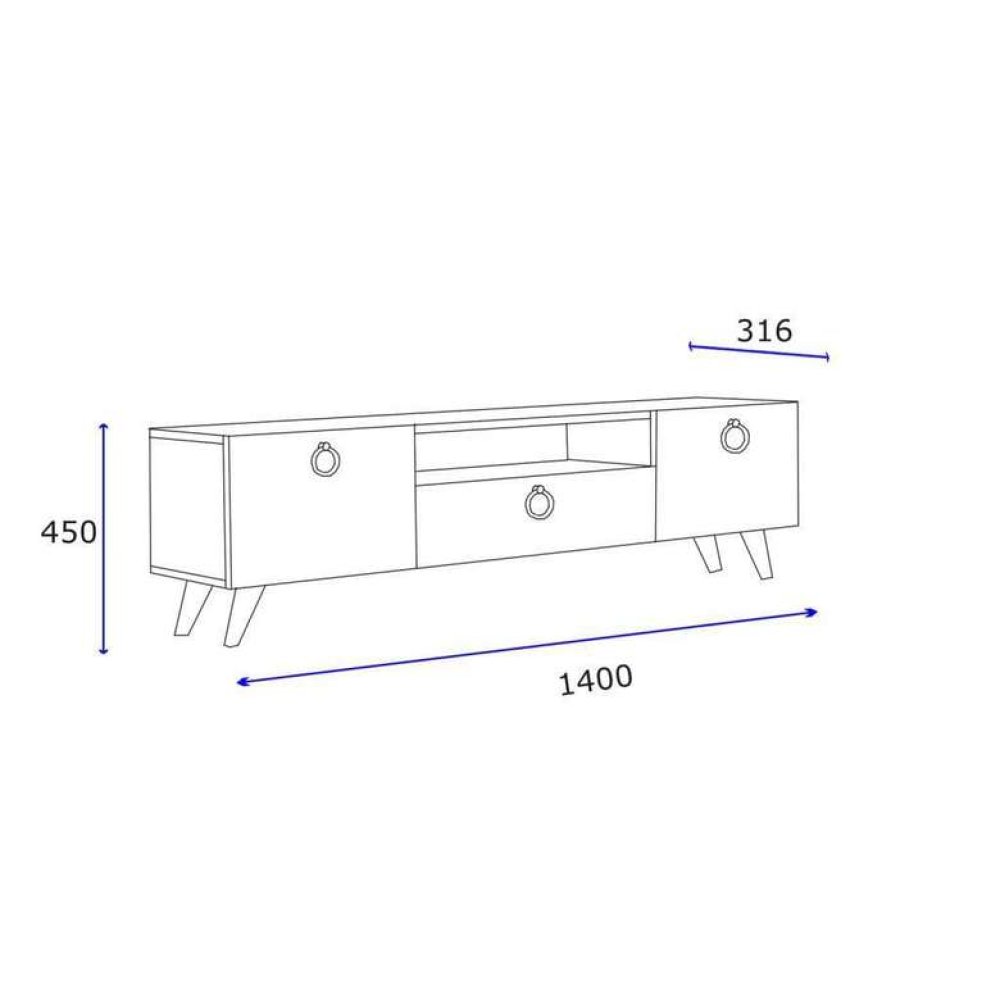Tiamob Ece Tv Ünitesi-safir Meşe Beyaz