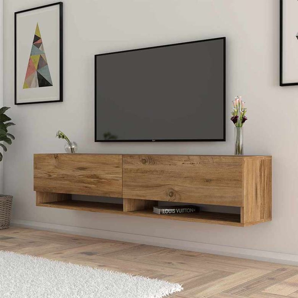 Tiamob Gravi Kapaklı Raflı TV Ünitesi - Atlantik Çam