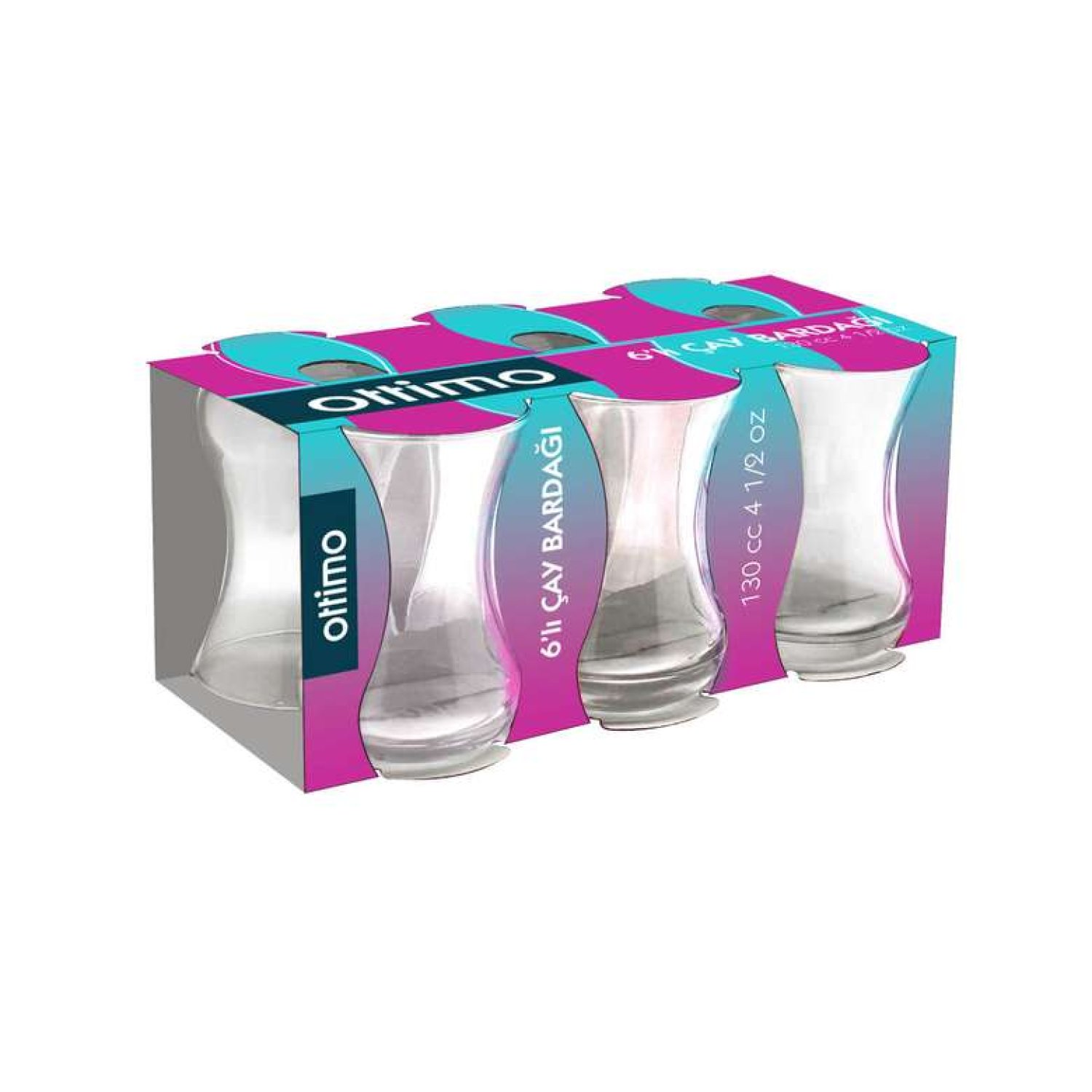 Ottimo Demet Çay Bardağı 6'lı 130 Cc