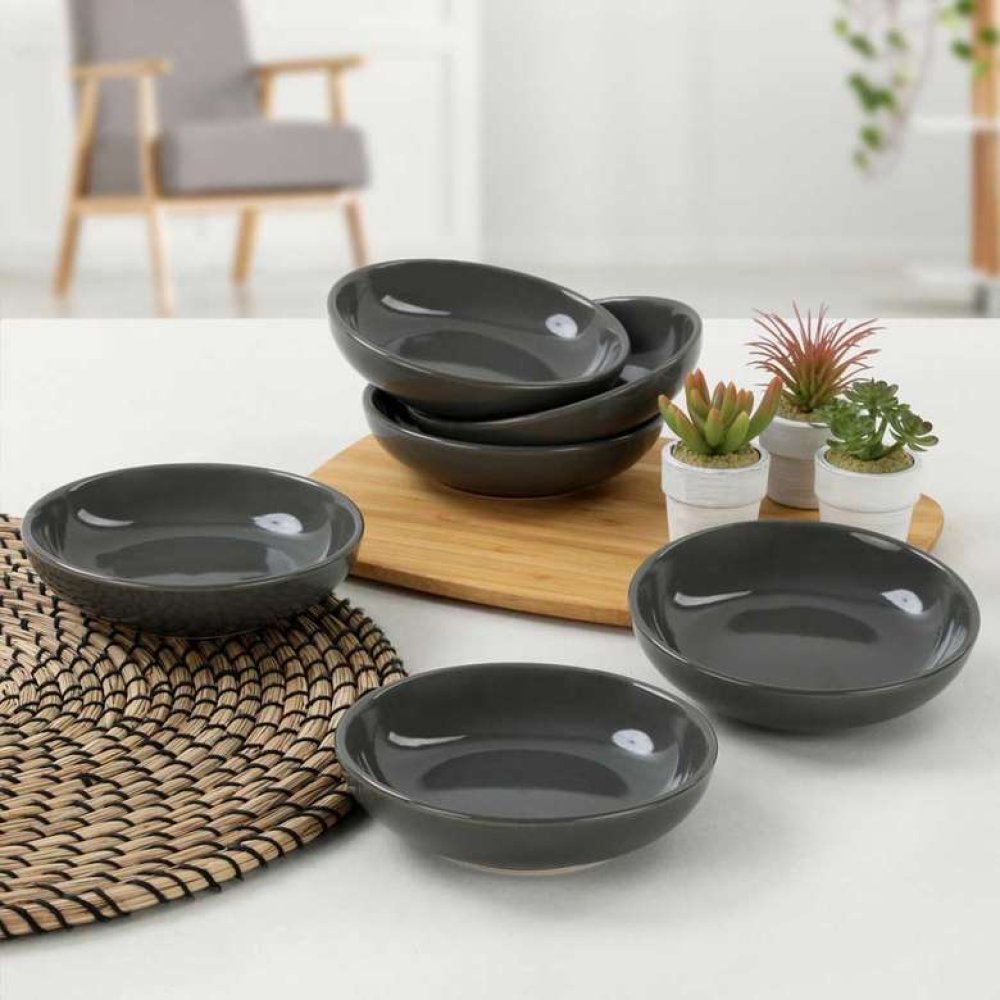 Keramika Gri Halka Çerezlik/Sosluk 13 Cm 6 Adet