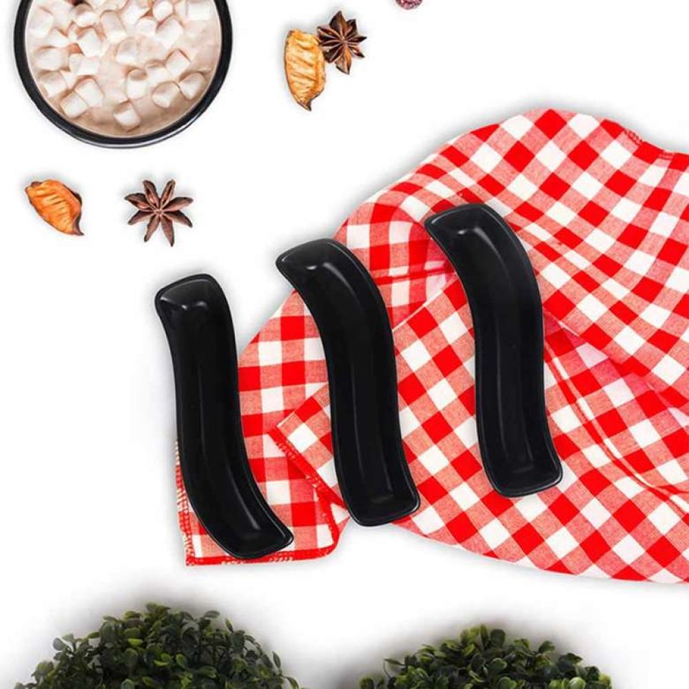 Keramika İvory Zeytinlik 18 Cm 3 Adet Mat Siyah