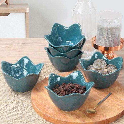 Keramika Luster Yeşil Zambak Çerezlik 12 cm 6 adet