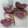 Keramika Mat Violet Gold Kalp Çerezlik 14 Cm 6 Adet