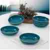 Keramika Petrol Mavi Halka Çerezlik/sosluk 13 cm 6'lı