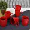 Keramika Bayrak Kırmızı Bulut Kupa 9 cm 6 adet
