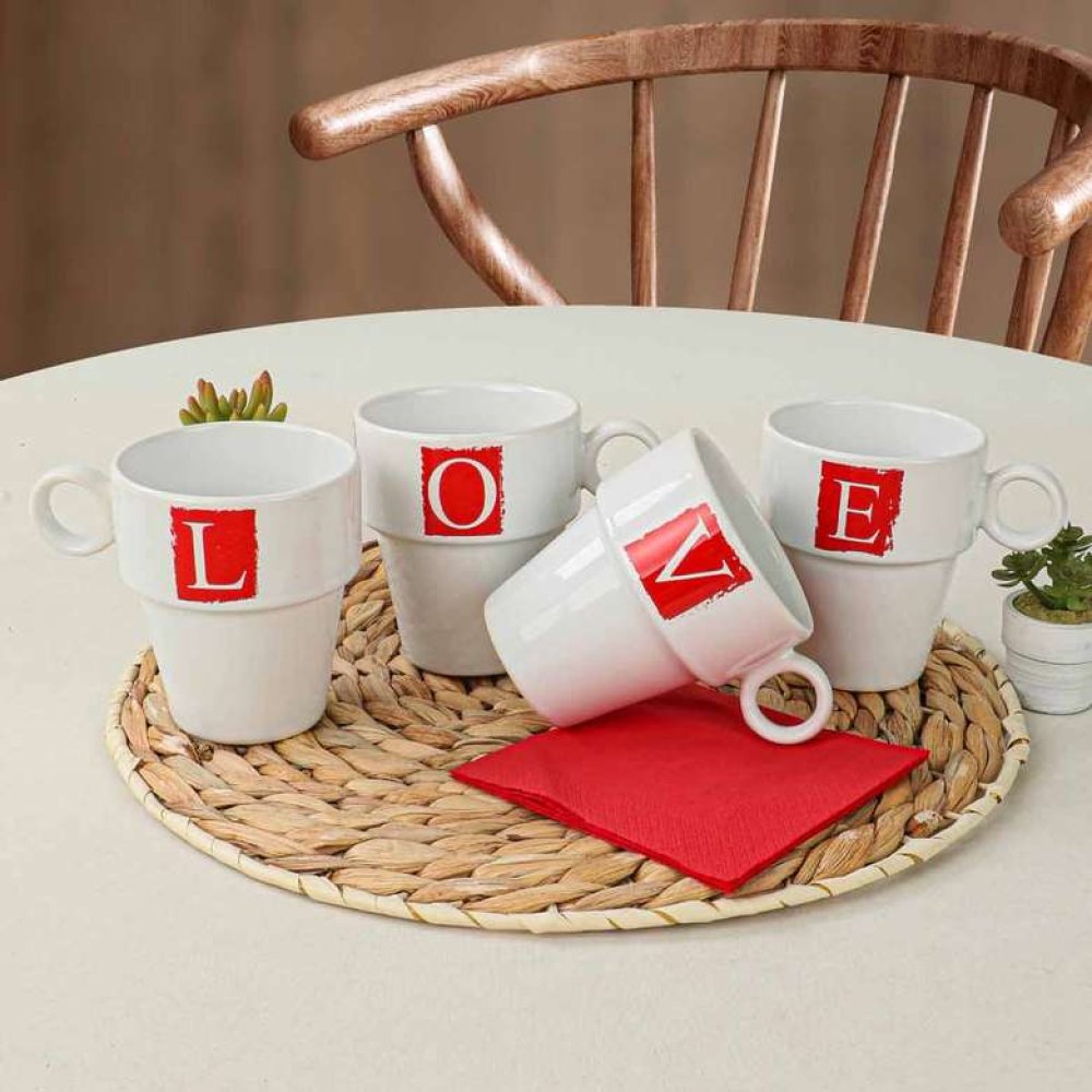 Keramika Love Kupa 10 Cm 4 Adet