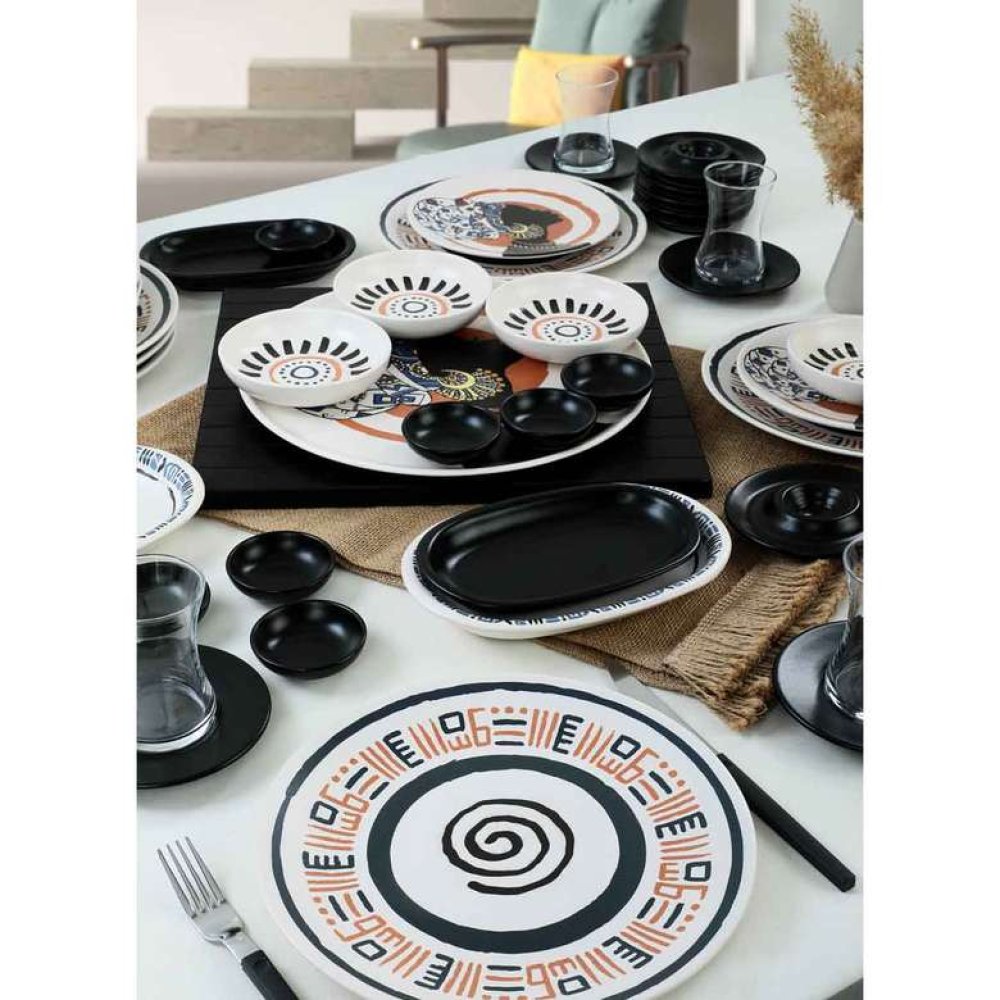 Keramika African Kahvaltı Takımı 50 Parça 6 Kişilik
