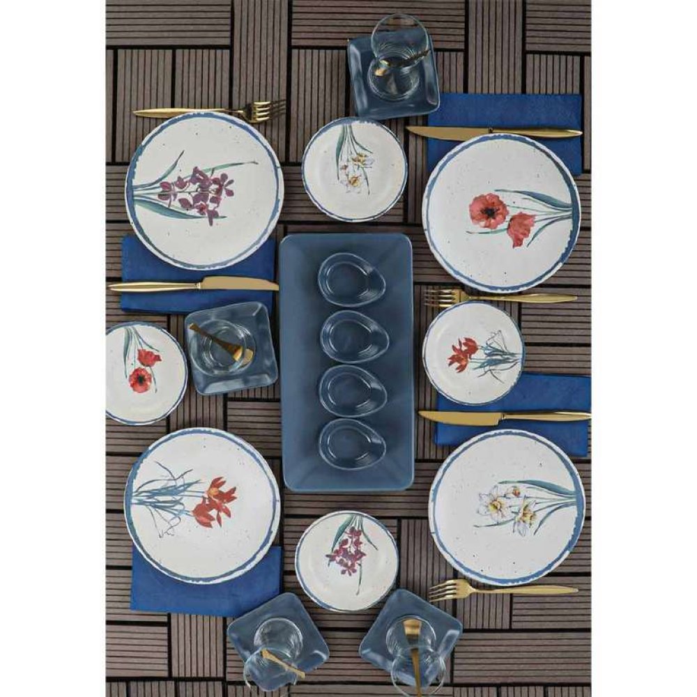 Keramika Anatolian Flowers Kahvaltı Takımı 21 Parça 4 Kişilik