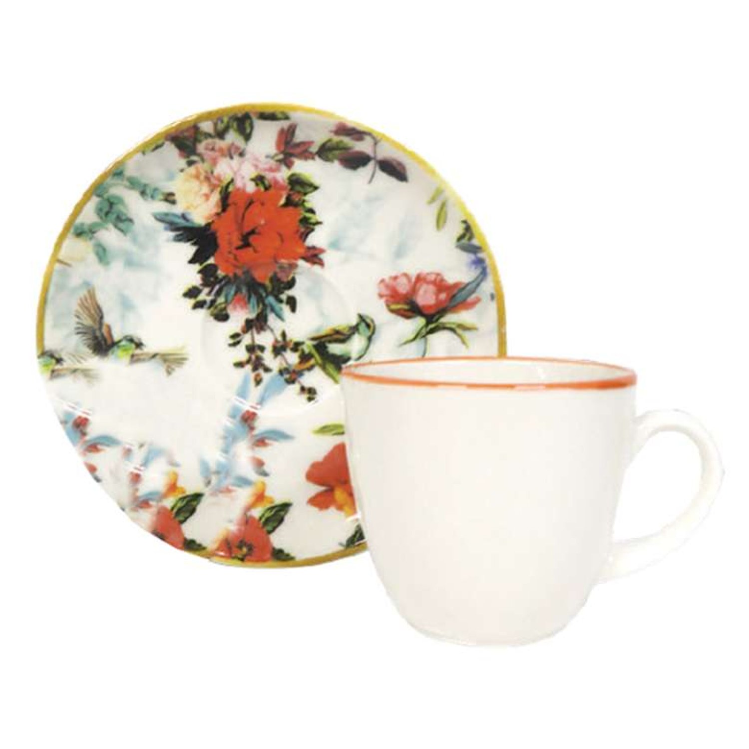 Kahve Fincan Takımı 6' lı Kırmızı Yeşil