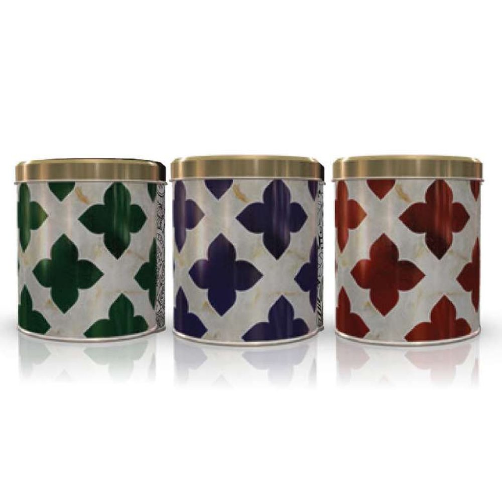 Dekoratif Saklama Kabı Krem Gold 3'lü