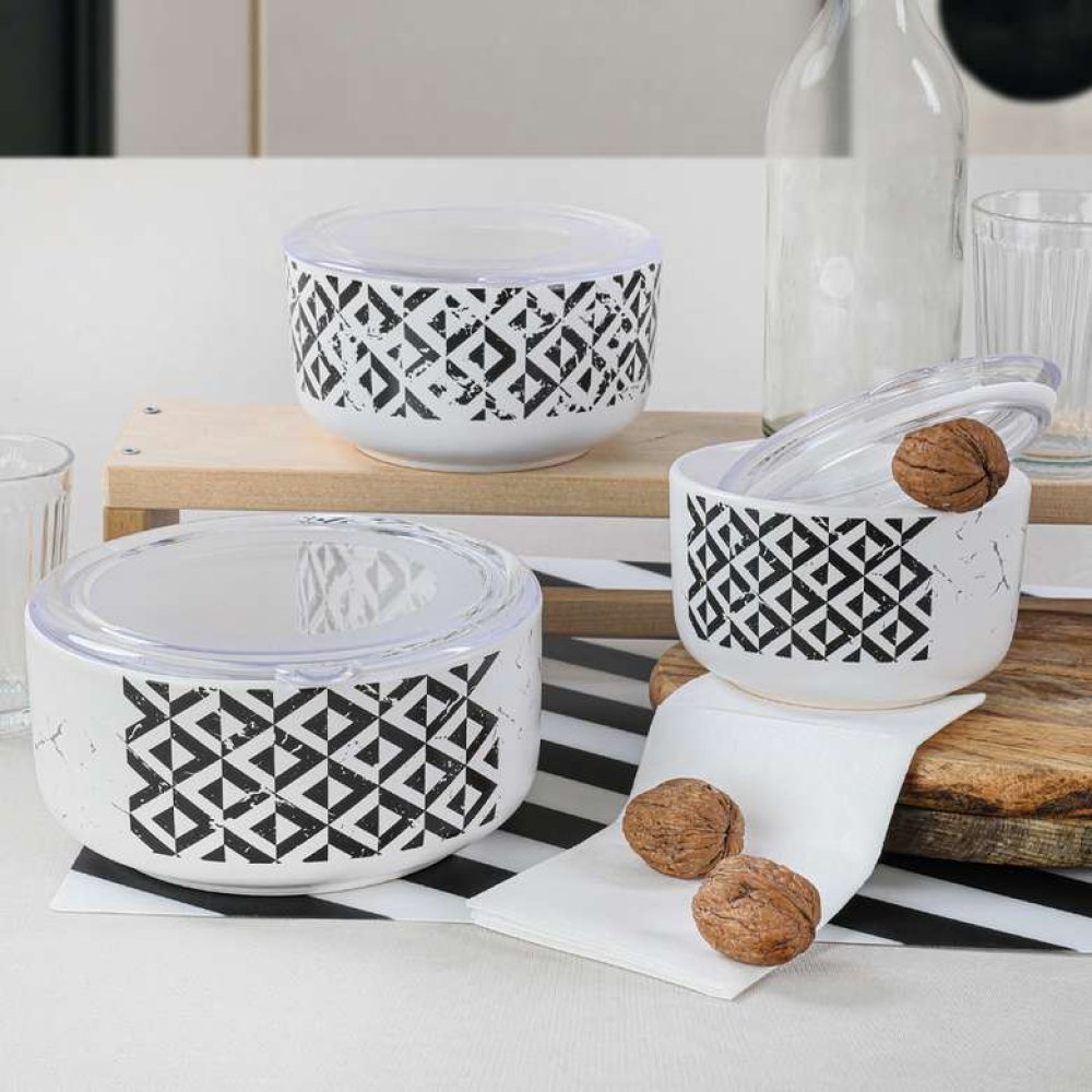 Keramika Trigon 1/2 Kera Saklama Kabı 12-14-16 Cm 3 Parça