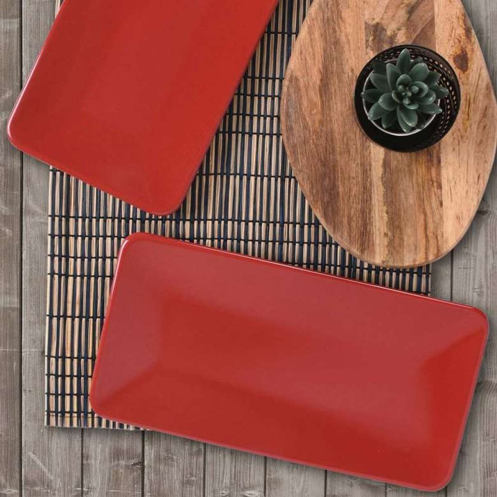 Keramika Kırmızı Siera Kayık Tabak 33 Cm 2 Adet