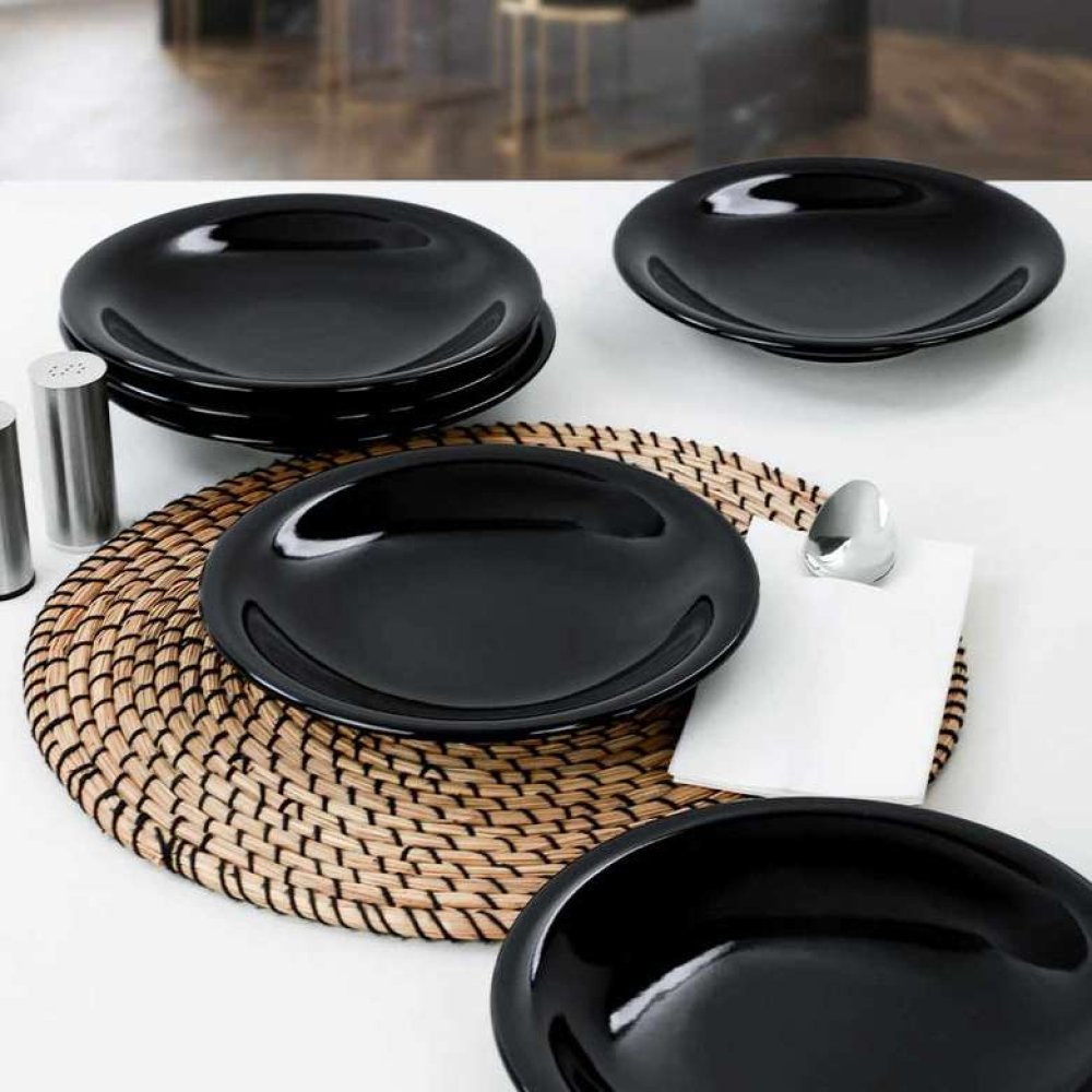 Keramika Siyah Ege Yemek Tabağı 22 Cm 6 Adet