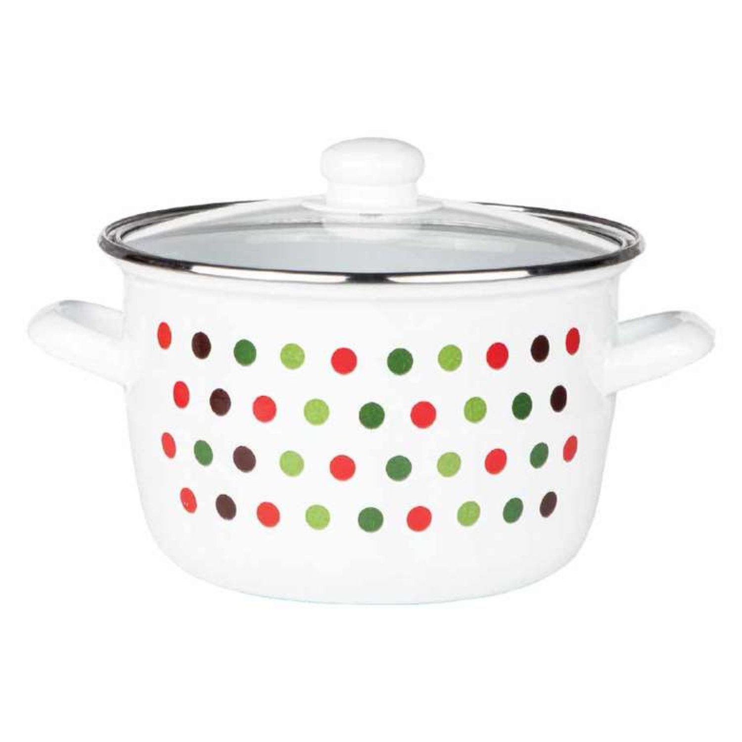 Emaye Yoğurt Tenceresi 22 Cm Beyaz Pembe