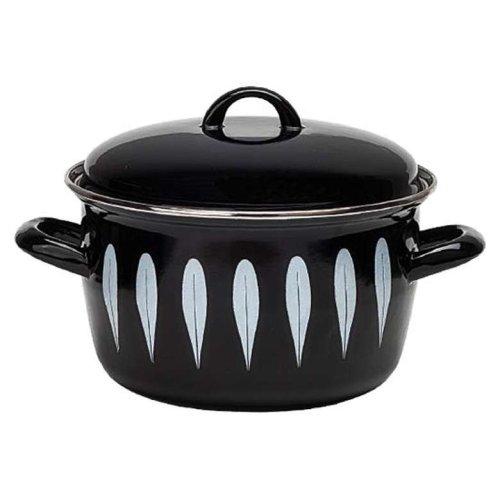 Emaye Yoğurt Tenceresi 22 Cm Siyah Gri