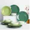Keramika Ege Degrade Yeşil  Yemek Takımı 12 Parça 4 Kişilik