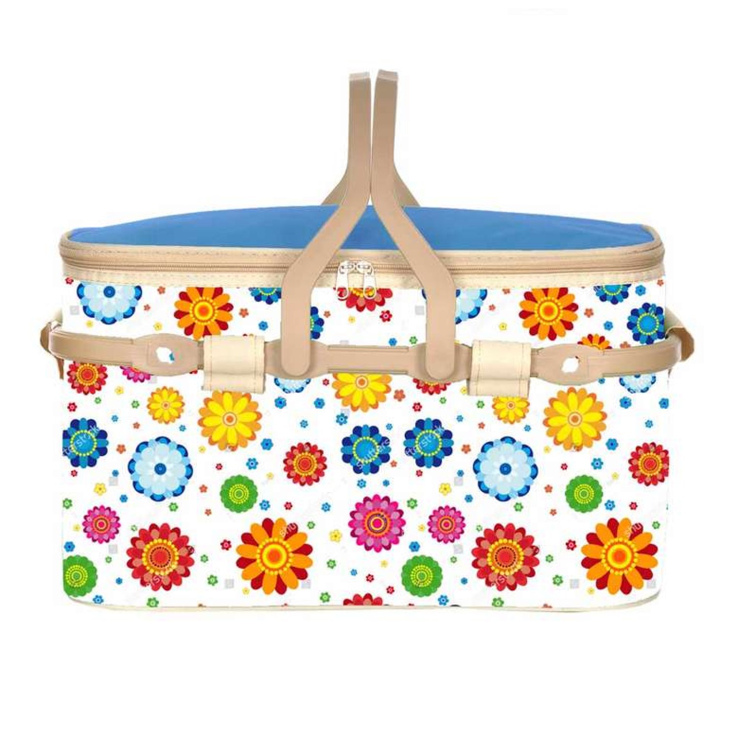 İzolasyonlu Piknik Sepeti Kırmızı Mavi