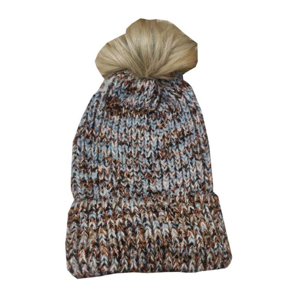 Kadın Kırçıllı Bere Kahve Mavi