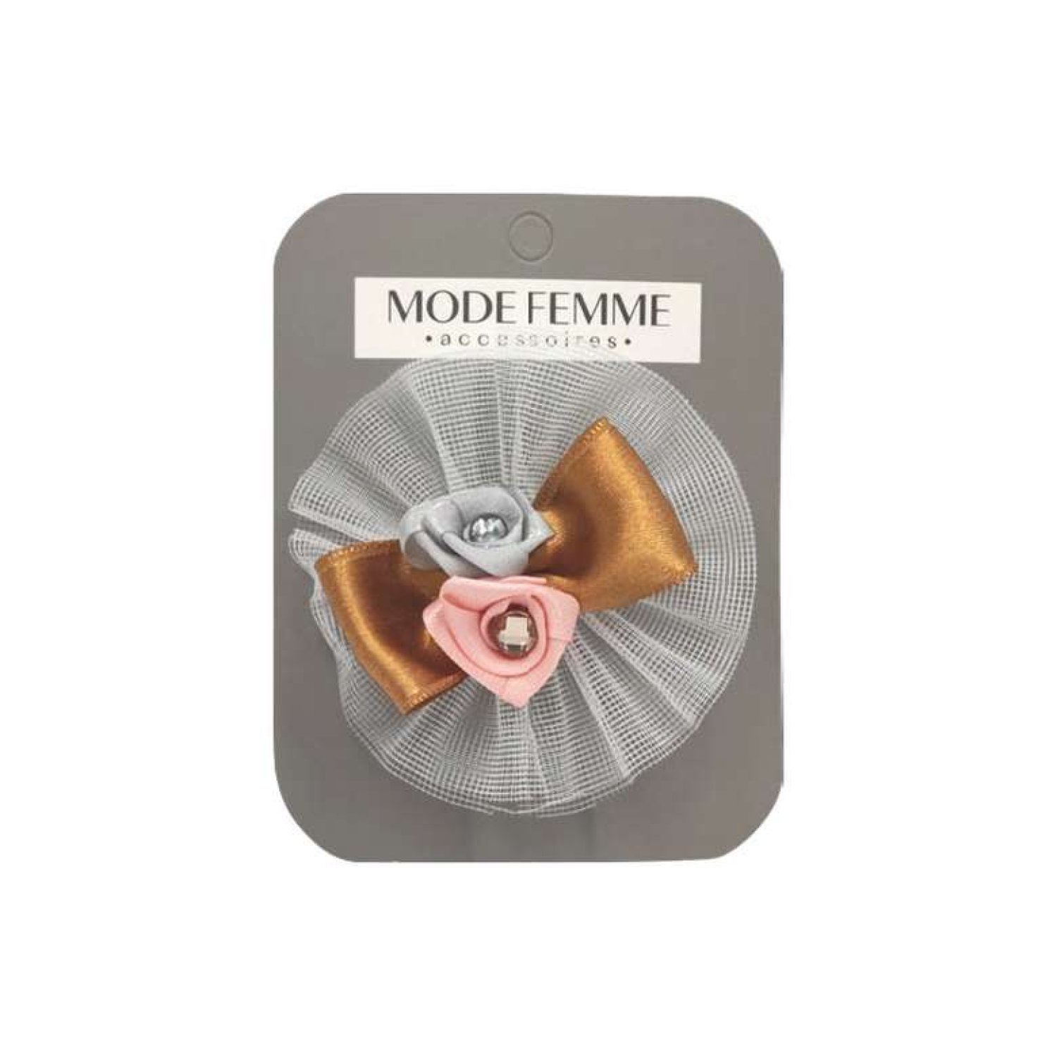 Çiçekli Kumaş Toka Gri Kırmızı