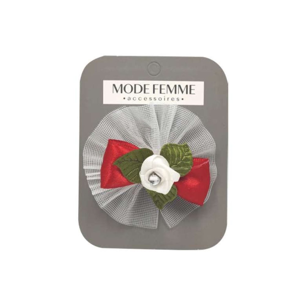 Çiçekli Kumaş Toka Kırmızı Yeşil