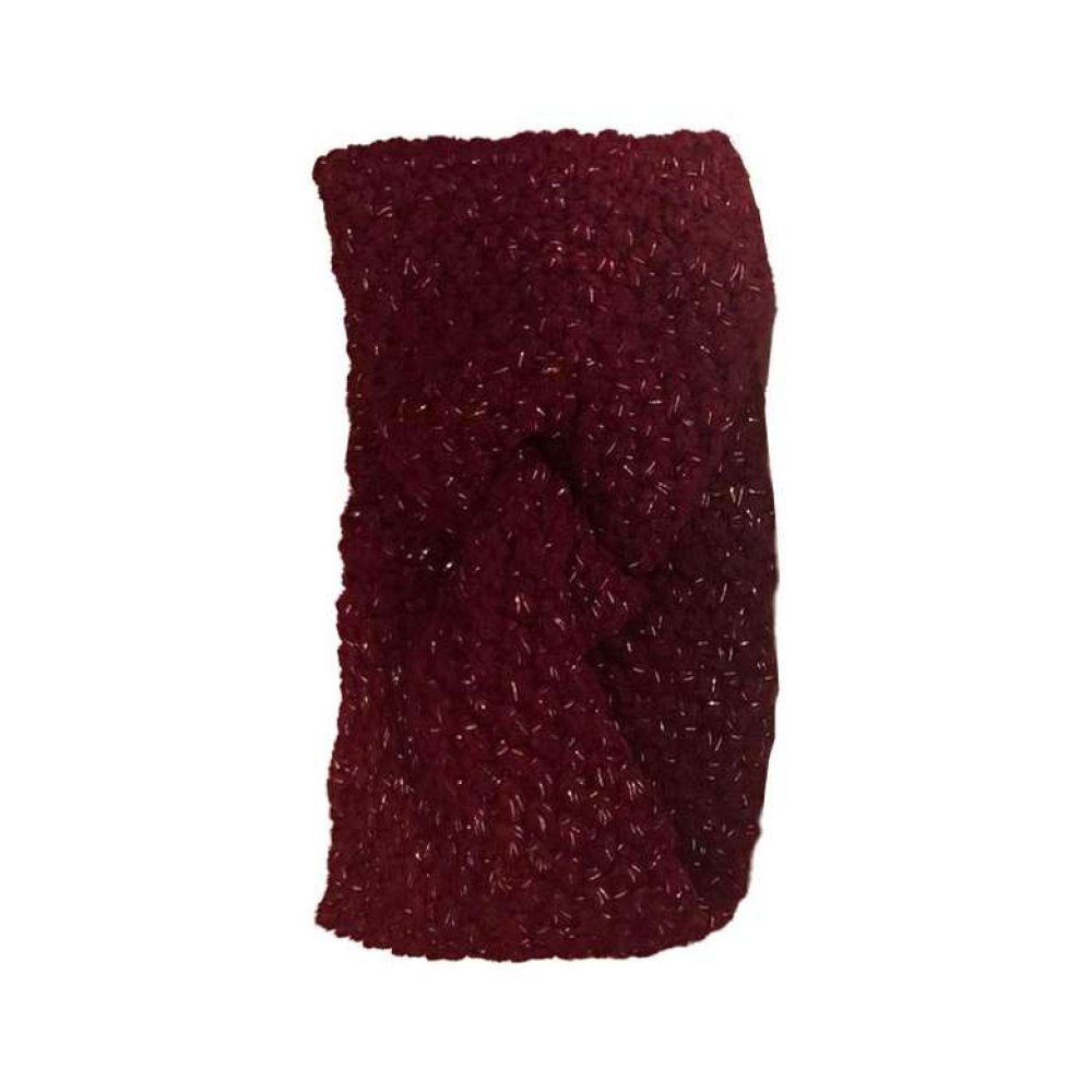 Kadın Kışlık Örgü Bandana Kırmızı Standart