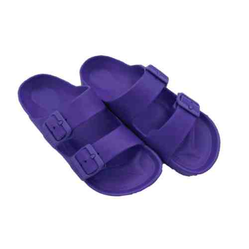 Bayan Eva Çift Tokalı Terlik Lacivert