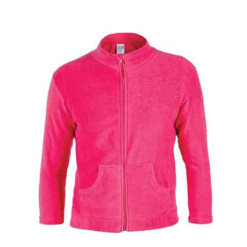 Çocuk Tam Fermuarlı Polar Üst Fuşya