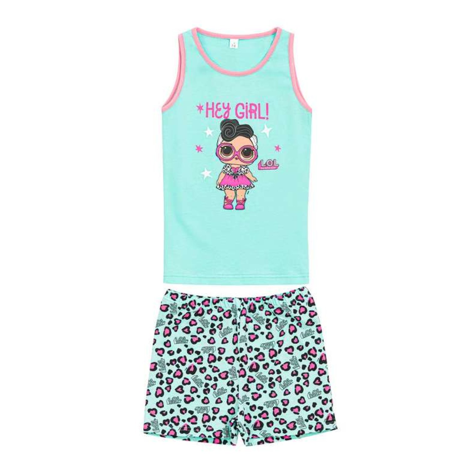 Kız Çocuk Kolsuz Atlet Şort Takım Mavi