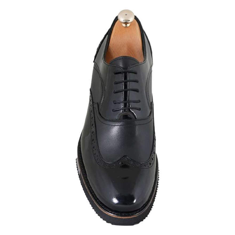 Elegante Raviano Vernice Nero Erkek Ayakkabı Siyah