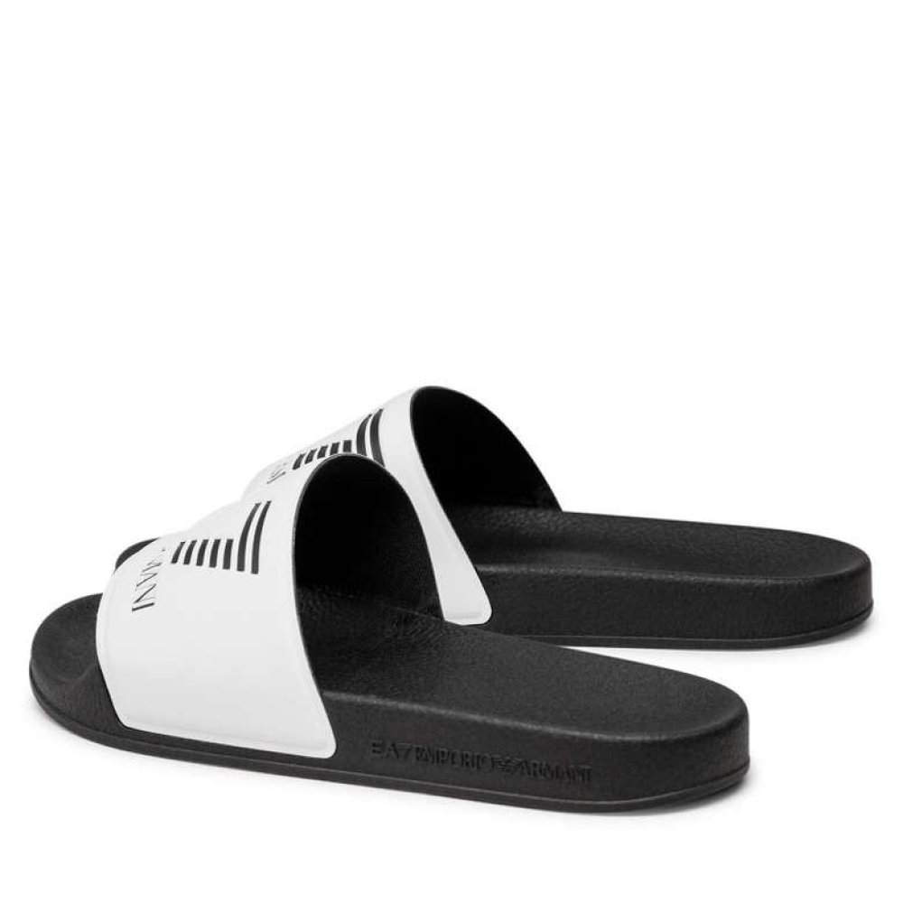 Emporio Armani XCC22 Q737 Erkek Terlik Beyaz Siyah