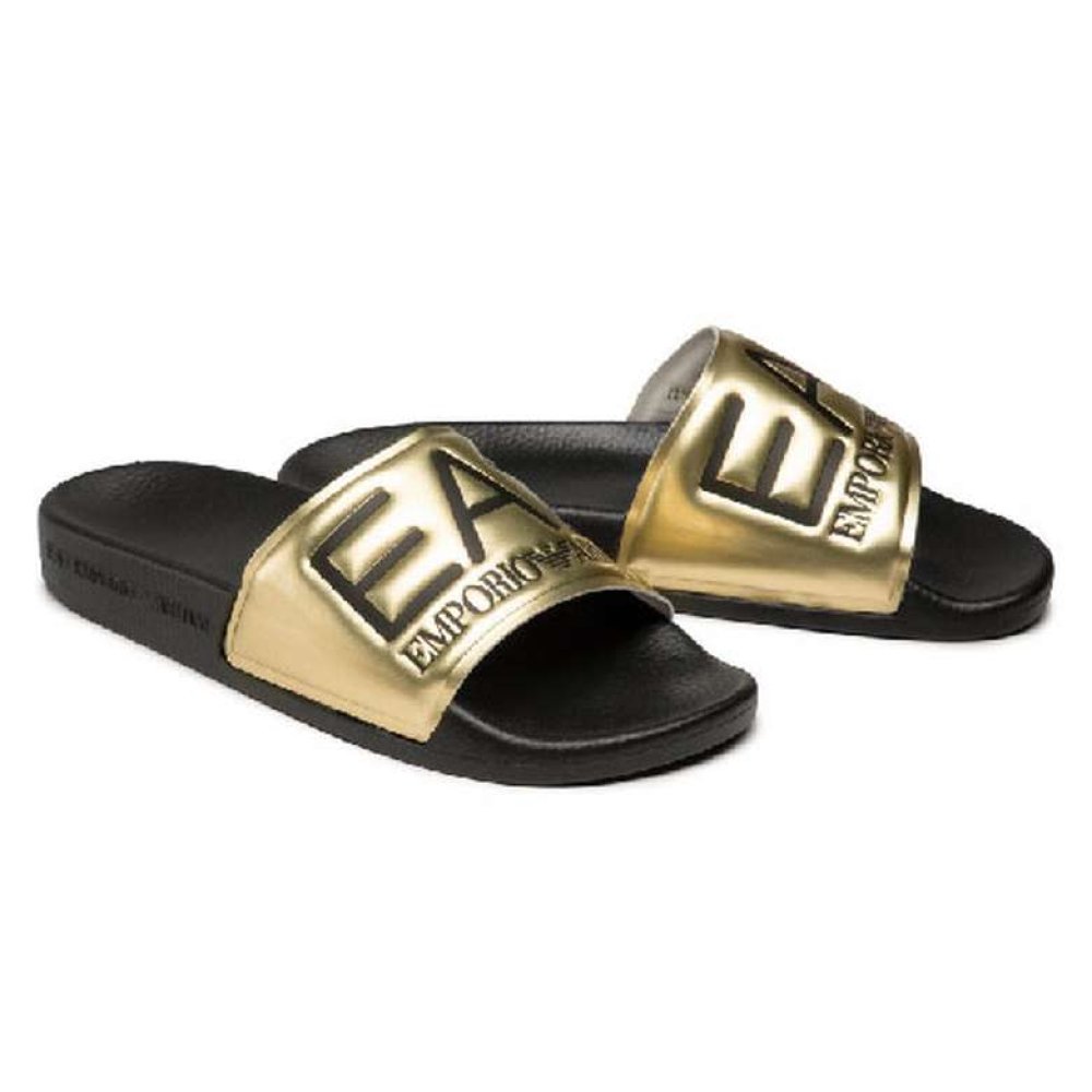 Emporio Armani XCP001-XCC22-D467 Erkek Terlik Sarı Siyah