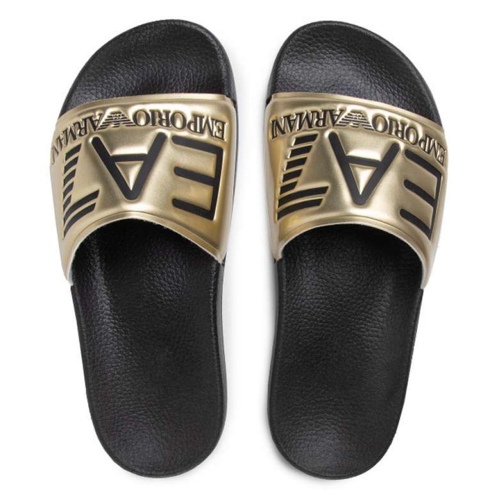 Emporio Armani XCP001-XCC22-D467 Erkek Terlik Sarı Siyah