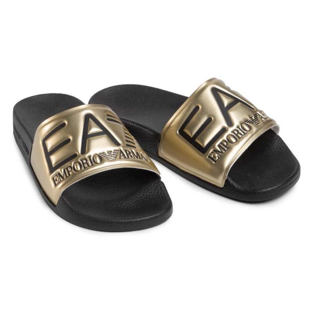 Emporio Armani XCP001-XCC22-D467 Erkek Terlik Sarı Siyah