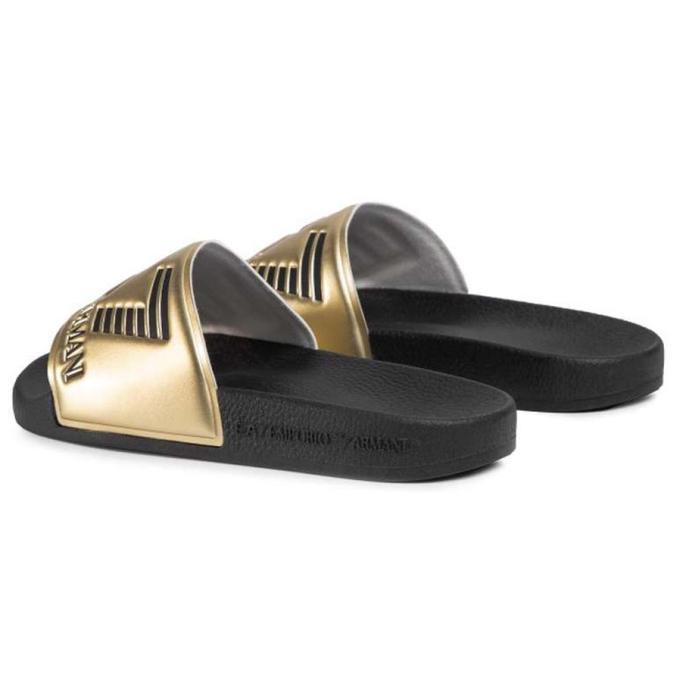 Emporio Armani XCP001-XCC22-D467 Erkek Terlik Sarı Siyah