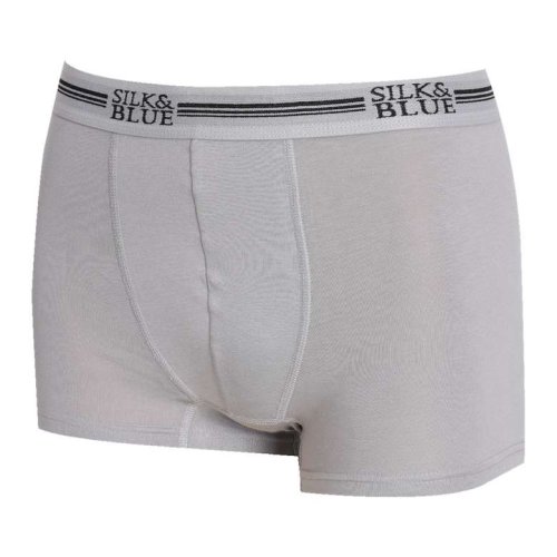 Silk & Blue Modal Erkek Boxer Gri Lacivert 2'li