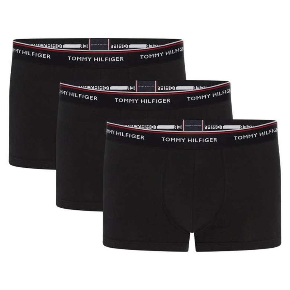Tommy Hilfiger 1U87903841-990 3'lü Erkek Boxer  Siyah