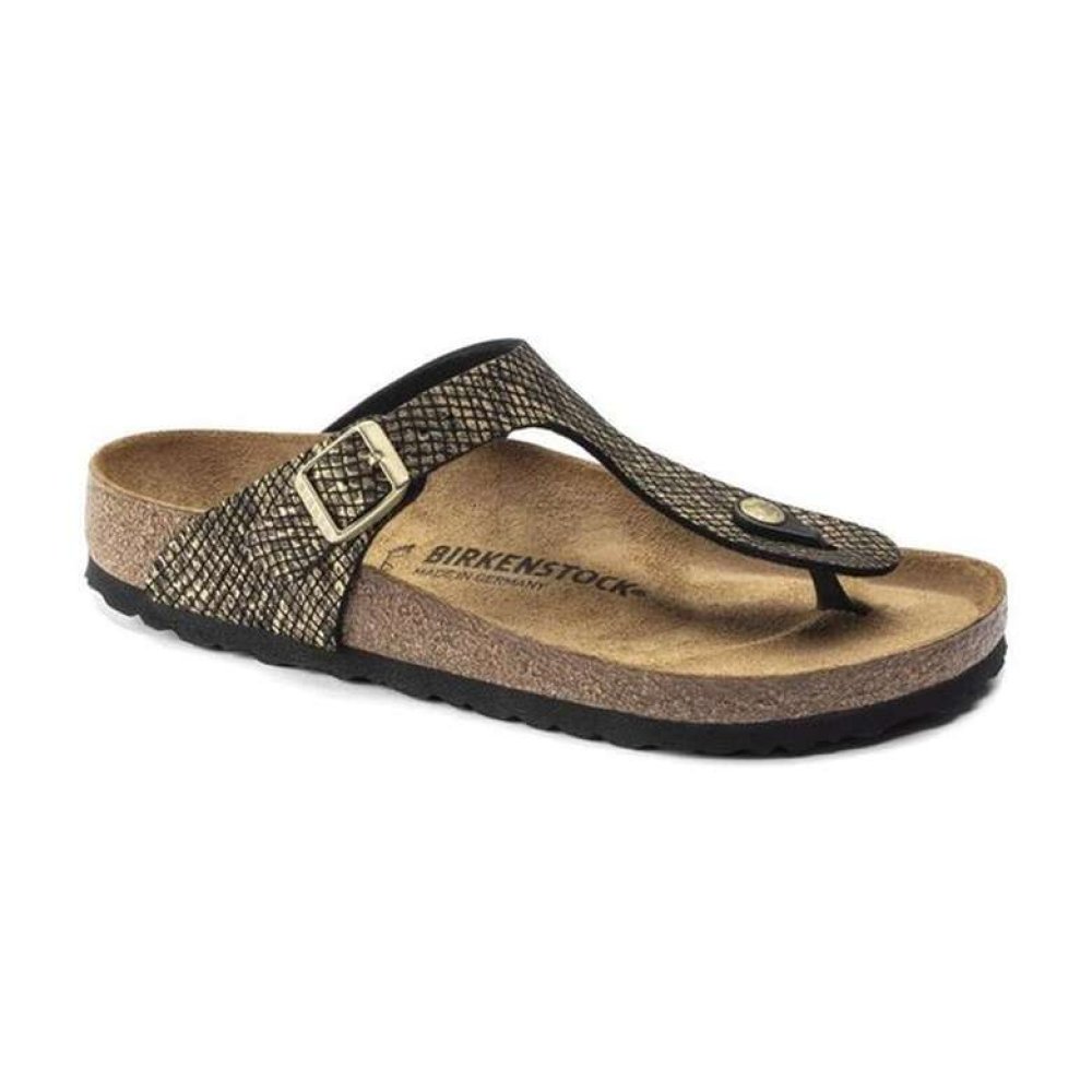 Birkenstock Gizeh 1018464 Kadın Terlik Siyah/Gold