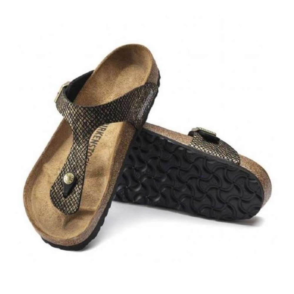 Birkenstock Gizeh 1018464 Kadın Terlik Siyah/Gold