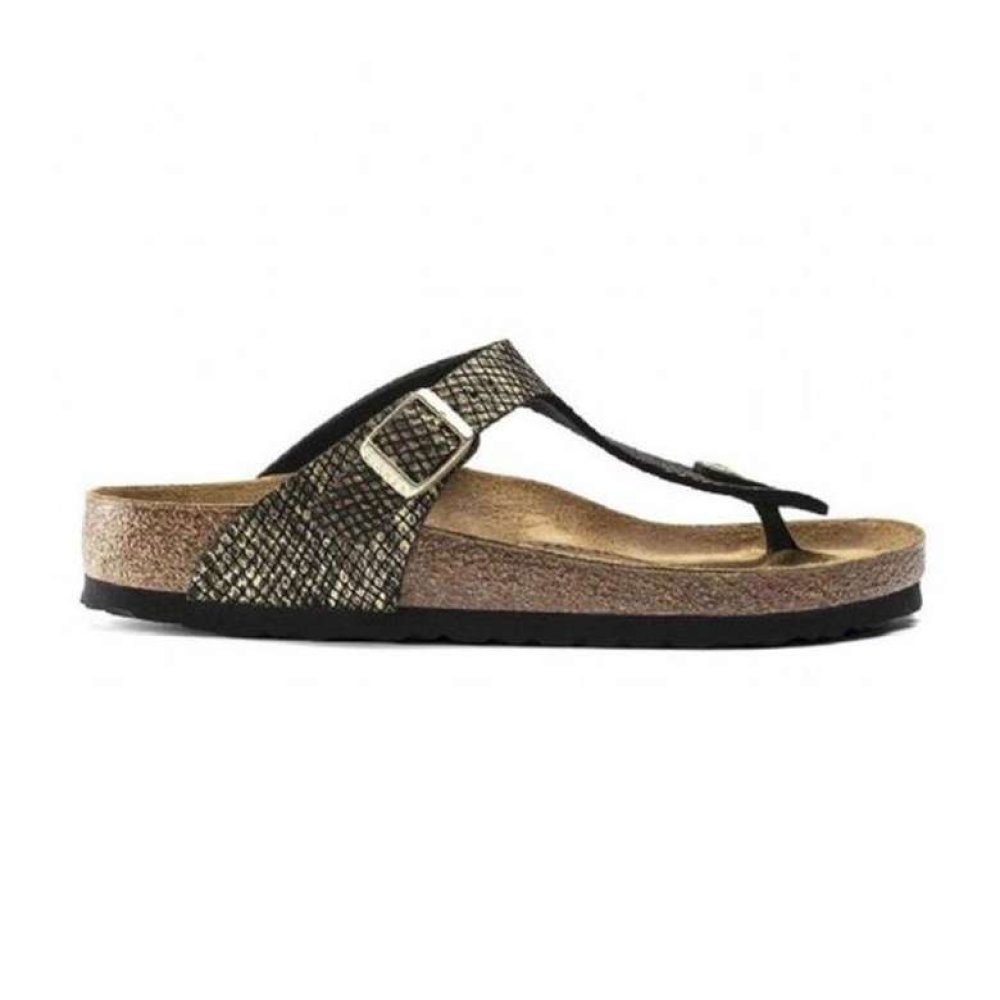 Birkenstock Gizeh 1018464 Kadın Terlik Siyah/Gold