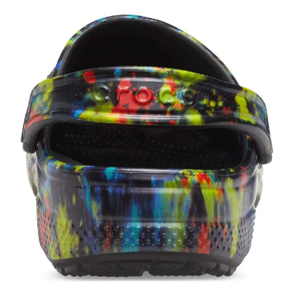 Crocs Classic Tie Dye Graphic Clog 205453-4SW Kadın Terlik Siyah Sarı