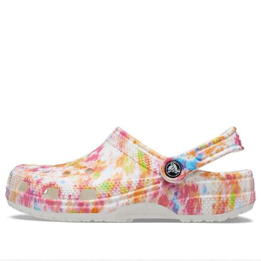 Crocs Classic Tie Dye Graphic Clog 205453-83B Kadın Terlik Pembe Beyaz