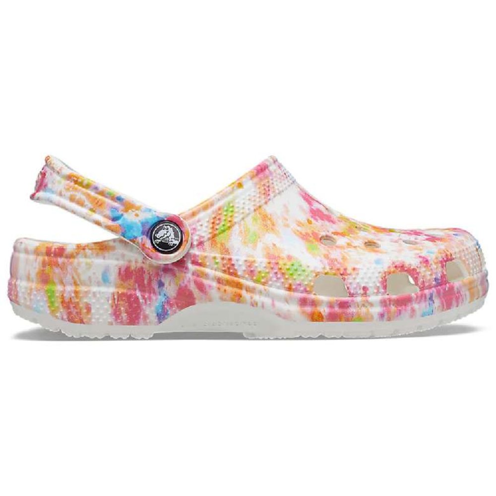Crocs Classic Tie Dye Graphic Clog 205453-83B Kadın Terlik Pembe Beyaz