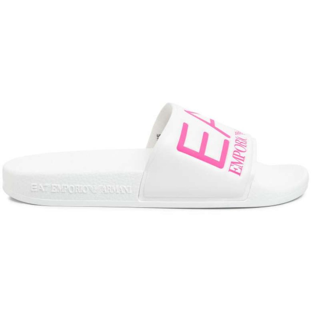 Emporio Armani Sea Word Sliders Kadın Beyaz Terlik
